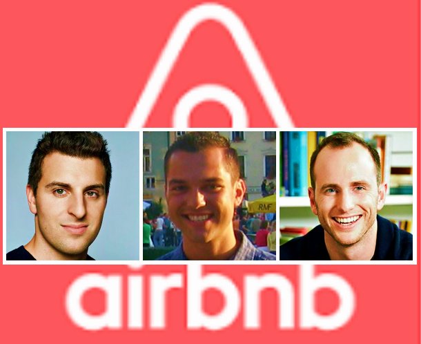 Airbnb founders collage picture