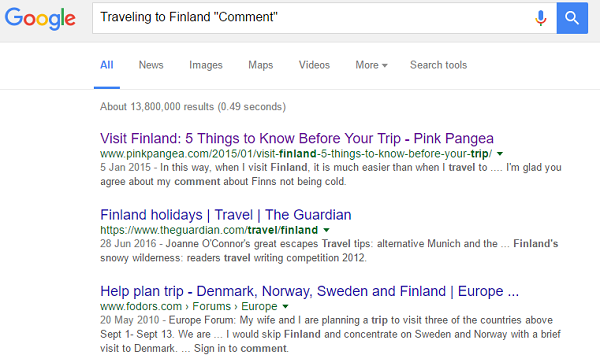 Traveling to Finland Google blog enabled search image